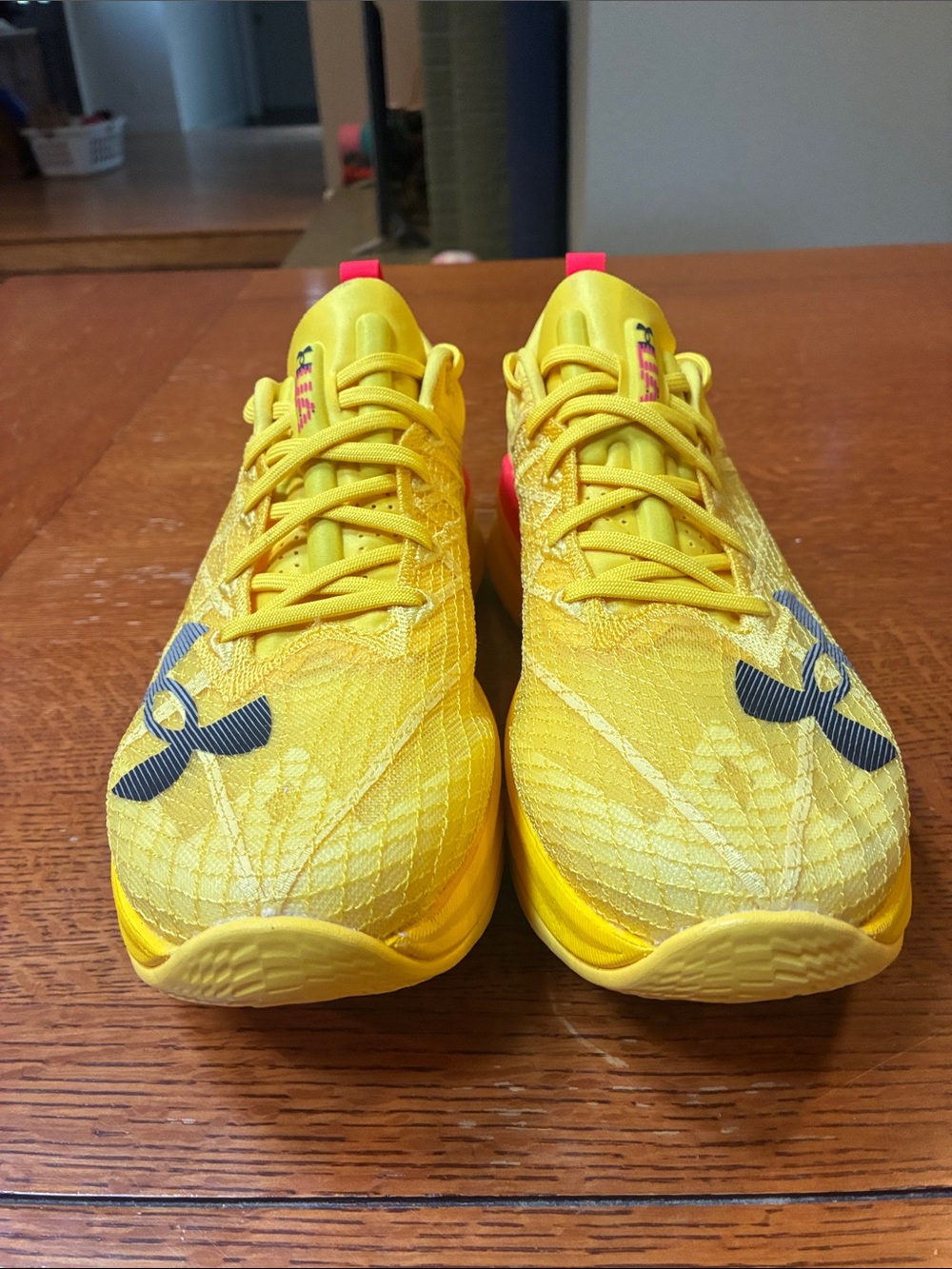 Under Armour Yellow Athletic Sneakers with Black Logo Accents